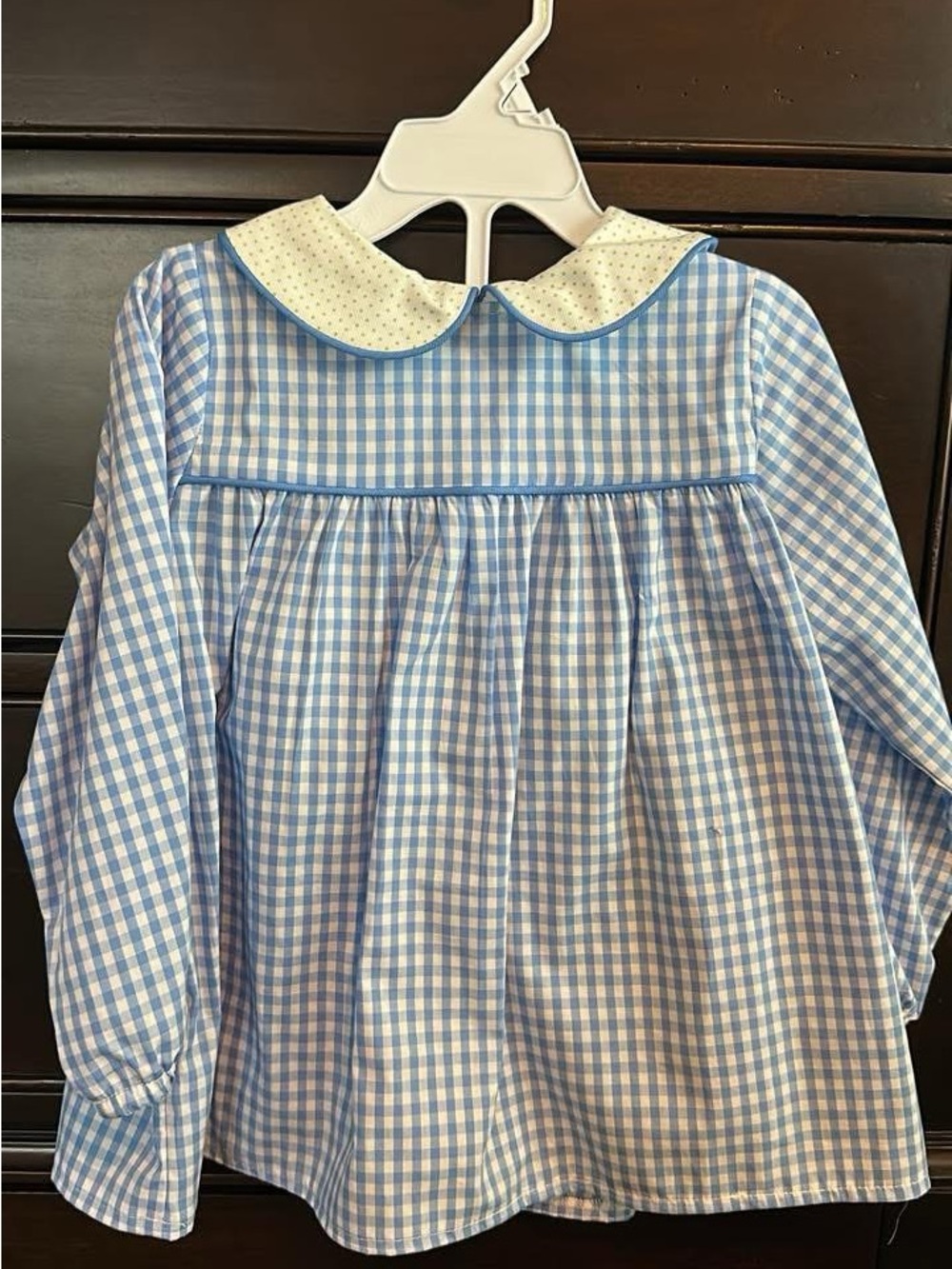 Blue Gingham Peter Pan Collar Blouse